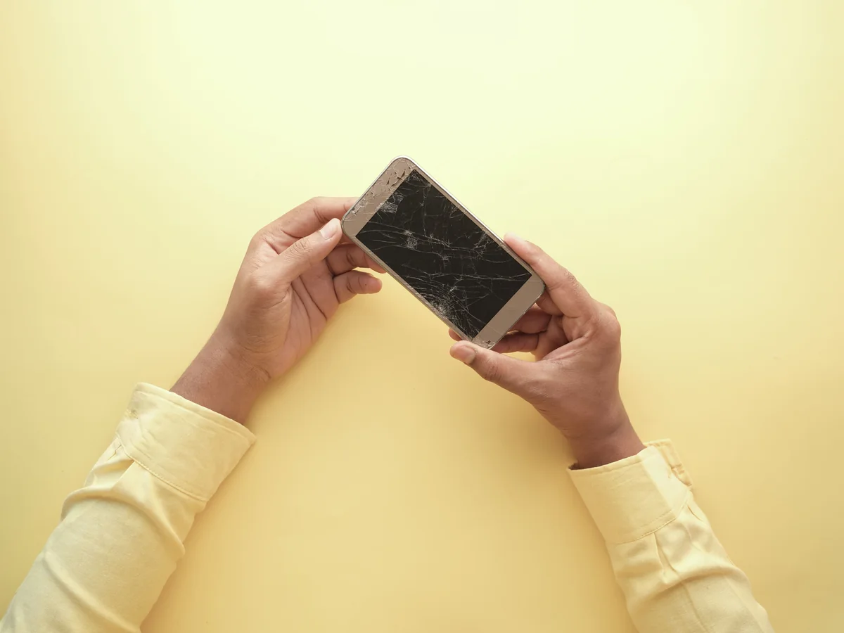 Cracked smartphone display